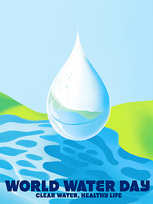 PSD 물결 캠페인 하늘색 일러스트 사람없음 물 자연보호 물방울 세계물의날 국내일러스트 자연요소 자연 파란색 보호 파일형식 법정기념일