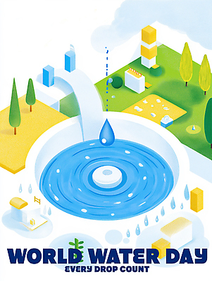 PSD 나무 캠페인 일러스트 추상 사람없음 물 자연보호 물방울 웅덩이 세계물의날 국내일러스트 자연요소 식물 무늬 자연 보호 파일형식 법정기념일