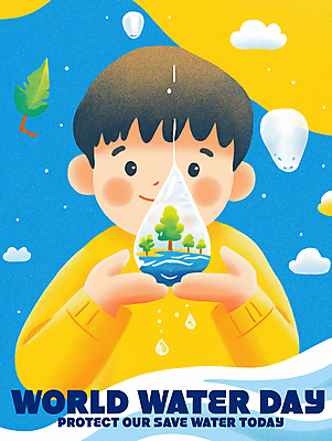 PSD 나무 구름 남자 어린이 캠페인 일러스트 하늘 한명 웃음 들기 소년 상반신 물 자연보호 물방울 세계물의날 소년한명만 국내일러스트 자연요소 식물 1 모션 자연 표정 사람 보호 남자한명만 소년만 파일형식 법정기념일