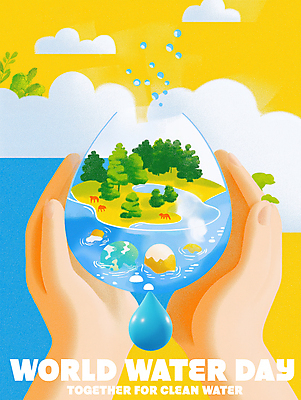 PSD 나무 동물 구름 손 지구 캠페인 일러스트 들기 신체부위 물 자연보호 물방울 세계물의날 국내일러스트 자연요소 식물 모션 자연 사람 보호 파일형식 법정기념일