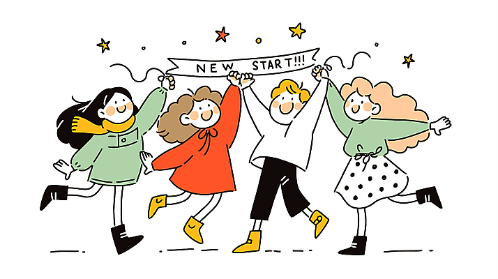 전신 여자 행복 별 어린이 일러스트 새출발 소녀 여러명 반짝임 우정 만세 소녀만 국내일러스트 AI파일 자연요소 감정 다수 모션 새로움 사람 친구 출발 여자만 어린이만 파일형식 벡터