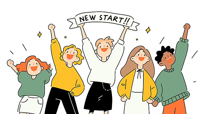 전신 여자 남자 행복 어린이 허리손 일러스트 새출발 들기 소녀 소년 여러명 반짝임 우정 만세 주머니손 어린이만 국내일러스트 AI파일 감정 포즈 다수 모션 새로움 사람 친구 출발 파일형식 벡터