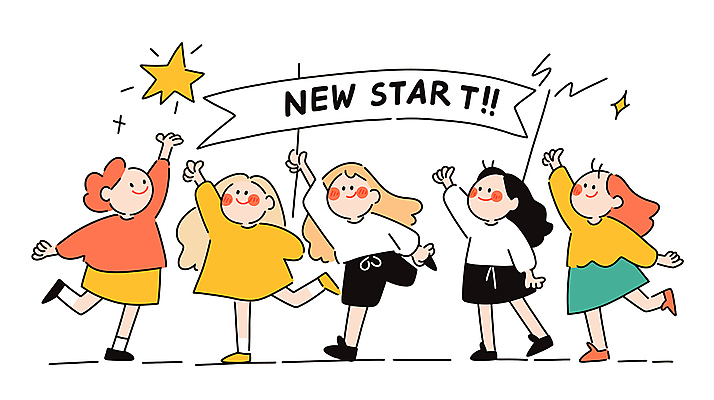 전신 여자 행복 별 어린이 일러스트 새출발 들기 소녀 여러명 반짝임 우정 만세 다리들기 소녀만 국내일러스트 AI파일 자연요소 감정 다수 모션 새로움 사람 친구 출발 여자만 어린이만 파일형식 벡터