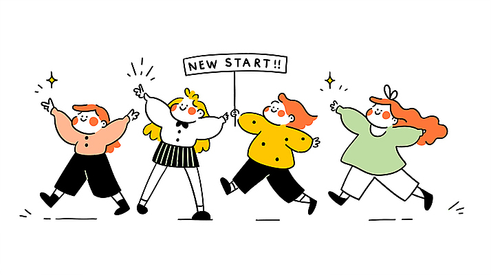 전신 여자 행복 어린이 일러스트 새출발 들기 소녀 여러명 반짝임 우정 만세 소녀만 국내일러스트 AI파일 감정 다수 모션 새로움 사람 친구 출발 여자만 어린이만 파일형식 벡터