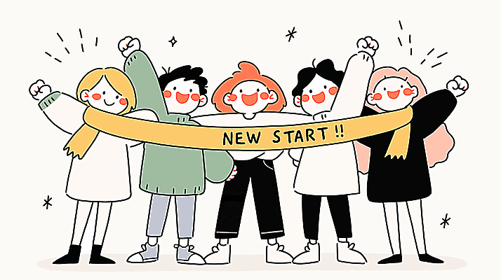 전신 여자 남자 행복 어린이 일러스트 새출발 소녀 소년 여러명 반짝임 우정 만세 어린이만 국내일러스트 AI파일 감정 다수 모션 새로움 사람 친구 출발 파일형식 벡터