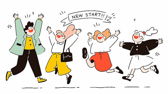 전신 여자 남자 행복 어린이 가방 일러스트 새출발 소녀 소년 여러명 반짝임 우정 만세 어린이만 국내일러스트 AI파일 잡화 감정 다수 모션 새로움 사람 친구 출발 파일형식 벡터