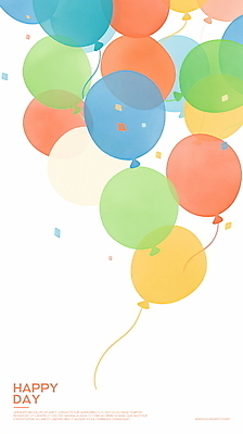 PSD 기념일 백그라운드 일러스트 수채화 사람없음 컬러풀 축하 오르기 꽃가루 풍선 국내일러스트 컬러 컨셉 모션 이벤트 가루 파일형식