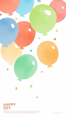 PSD 기념일 백그라운드 일러스트 수채화 사람없음 컬러풀 축하 오르기 꽃가루 풍선 국내일러스트 컬러 컨셉 모션 이벤트 가루 파일형식