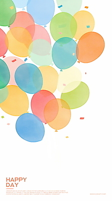 PSD 기념일 백그라운드 일러스트 수채화 사람없음 컬러풀 축하 오르기 꽃가루 풍선 국내일러스트 컬러 컨셉 모션 이벤트 가루 파일형식