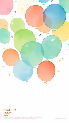 PSD 기념일 백그라운드 일러스트 수채화 사람없음 컬러풀 축하 오르기 꽃가루 풍선 국내일러스트 컬러 컨셉 모션 이벤트 가루 파일형식