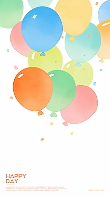 PSD 기념일 백그라운드 일러스트 수채화 사람없음 컬러풀 축하 오르기 꽃가루 풍선 국내일러스트 컬러 컨셉 모션 이벤트 가루 파일형식