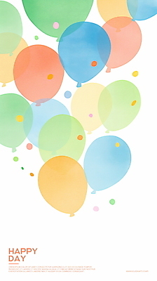 PSD 기념일 백그라운드 일러스트 수채화 사람없음 컬러풀 축하 오르기 꽃가루 풍선 국내일러스트 컬러 컨셉 모션 이벤트 가루 파일형식