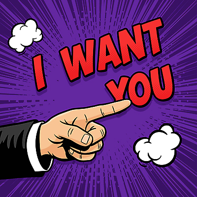 손 일러스트 신체부위 보라색 희망 가리킴 연기 모집 카툰스타일 욕심 채용공고 강조 하프톤 국내일러스트 AI파일 감정 컬러 사람 손짓 채용 파일형식 벡터