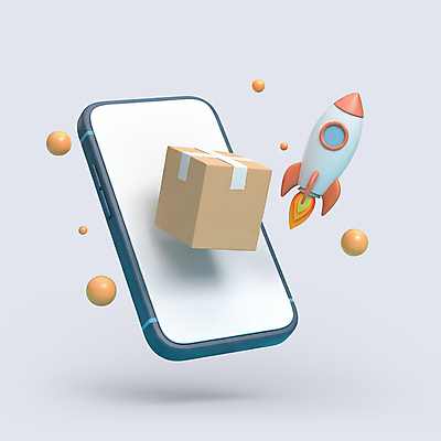 PSD 아이콘 사람없음 스마트폰 쇼핑 3D아이콘 3D 회색 로켓 원형 배송 오브젝트 택배상자 편집3D 도형 컬러 핸드폰 스마트기기 상자 디지털합성 택배 파일형식