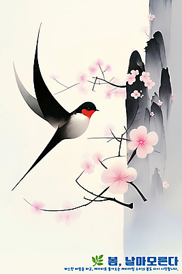 PSD 일러스트 수채화 사람없음 봄 바위 나뭇가지 동양화 매화 감성 제비 베이지색 국내일러스트 나무 계절 꽃 컬러 컨셉 조류 미술 돌_바위 파일형식