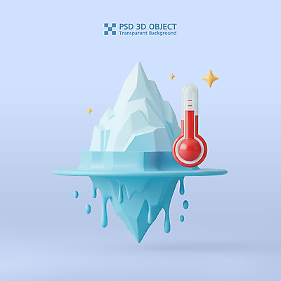 PSD 아이콘 사람없음 파란색 반짝임 3D아이콘 3D 자연보호 온도계 친환경 빙하 빙산 편집3D 컬러 모션 자연 환경 보호 디지털합성 파일형식