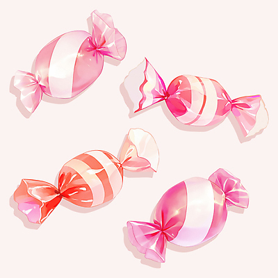 PSD 기념일 분홍색 일러스트 화이트데이 사람없음 세트 달콤 포장지 알사탕 엘리먼트 국내일러스트 컬러 포장 데이이벤트 사탕 이벤트 맛 파일형식