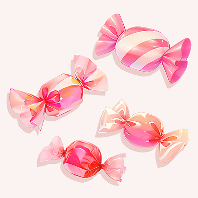 PSD 기념일 분홍색 일러스트 화이트데이 사람없음 세트 달콤 포장지 알사탕 엘리먼트 국내일러스트 컬러 포장 데이이벤트 사탕 이벤트 맛 파일형식