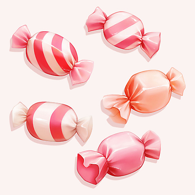 PSD 기념일 분홍색 일러스트 화이트데이 사람없음 세트 달콤 포장지 알사탕 엘리먼트 국내일러스트 컬러 포장 데이이벤트 사탕 이벤트 맛 파일형식