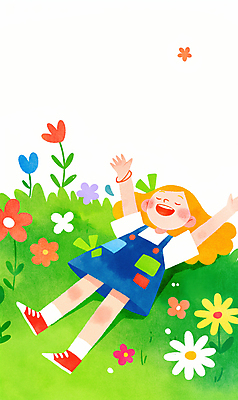 JPG 여자 어린이 잎 꽃밭 일러스트 상상 한명 들기 소녀 책 초록색 독서 봄 소녀한명만 국내일러스트 AI일러스트 AI콘텐츠 식물 1 계절 꽃 컬러 모션 사람 여자한명만 소녀만 파일형식