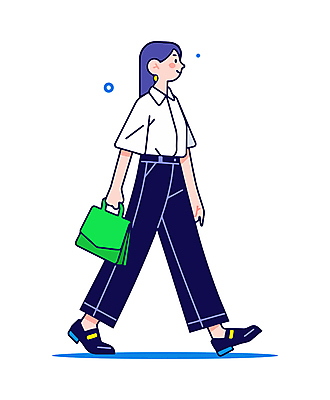 전신 여자 가방 일러스트 직업캐릭터 한명 미소 들기 정장 성인 걷기 비즈니스우먼 비즈니스캐릭터 성인여자한명만 일러캐릭터 AI파일 직업 캐릭터 1 잡화 옷 비즈니스 모션 표정 사람 직장인 여자한명만 성인여자만 파일형식 벡터