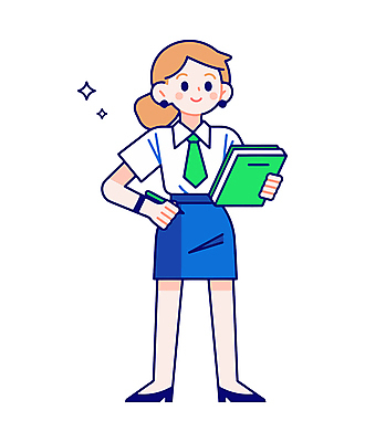 전신 여자 허리손 일러스트 직업캐릭터 한명 미소 들기 정장 성인 책 비즈니스우먼 비즈니스캐릭터 성인여자한명만 일러캐릭터 AI파일 직업 캐릭터 1 옷 포즈 비즈니스 모션 표정 사람 직장인 여자한명만 성인여자만 파일형식 벡터