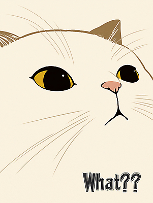 PSD 한마리 일러스트 사람없음 귀여움 고양이 물음표 질문 심플 베이지색 국내일러스트 1 기호 컬러 컨셉 포유류 반려동물 파일형식