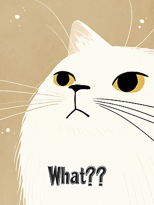 PSD 한마리 일러스트 사람없음 귀여움 고양이 물음표 질문 심플 베이지색 국내일러스트 1 기호 컬러 컨셉 포유류 반려동물 파일형식