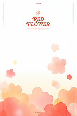 PSD 백그라운드 일러스트 봄꽃 수채화 사람없음 빨간색 번짐 국내일러스트 꽃 컬러 봄 파일형식 효과