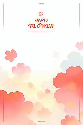 PSD 백그라운드 일러스트 봄꽃 수채화 사람없음 빨간색 번짐 국내일러스트 꽃 컬러 봄 파일형식 효과