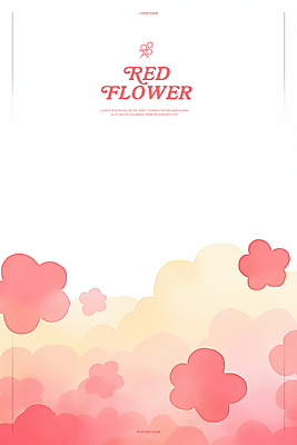 PSD 백그라운드 일러스트 봄꽃 수채화 사람없음 빨간색 번짐 국내일러스트 꽃 컬러 봄 파일형식 효과