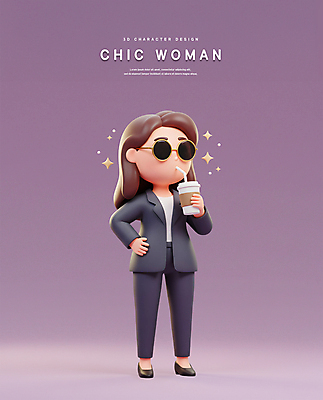 전신 PSD 편집이미지 여자 음료 허리손 3D캐릭터 빨대 한명 들기 정장 성인 반짝임 선글라스 3D 보라색 마시기 비즈니스우먼 우아함 멋쟁이 시크 차도녀 테이크아웃컵 성인여자한명만 편집3D 캐릭터 1 옷 안경 컬러 포즈 컨셉 비즈니스 모션 사람 컵 직장인 디지털합성 여자한명만 성인여자만 파일형식