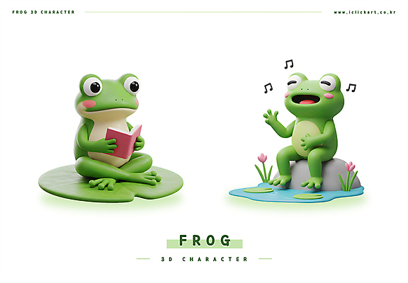 PSD 편집이미지 꽃 음표 노래 3D캐릭터 웃음 들기 앉기 사람없음 책 초록색 독서 3D 바위 연못 연잎 개구리캐릭터 경칩 편집3D 식물 캐릭터 기호 음악 컬러 동물캐릭터 잎 모션 표정 개구리 돌_바위 절기 디지털합성 파일형식