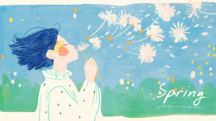 PSD 여자 일러스트 봄꽃 바람 한명 들기 잔디 상반신 성인 평화 눈감음 봄풍경 올려보기 풀잎 불기 감성 민들레홀씨 성인여자한명만 국내일러스트 자연요소 식물 1 꽃 컨셉 잎 모션 날씨 사람 풍경 봄 풀_식물 민들레 여자한명만 성인여자만 파일형식