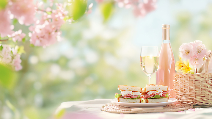 JPG 편집이미지 접시 분홍색 와인잔 봄꽃 탁자 샌드위치 사람없음 햇빛 평화 와인병 꽃바구니 점심식사 봄소풍 편집실사 AI포토 AI콘텐츠 식기 꽃 음식 컬러 가구 컨셉 술잔 병_용기 태양 소풍 바구니 와인 식사 봄 CG 파일형식