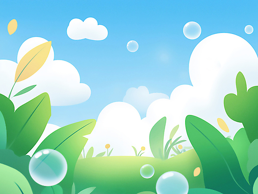 JPG 구름 백그라운드 일러스트 자연 하늘 초원 사람없음 초록색 평화 풀잎 비눗방울 국내일러스트 AI일러스트 AI콘텐츠 자연요소 컬러 컨셉 잎 풀_식물 생태계 파일형식