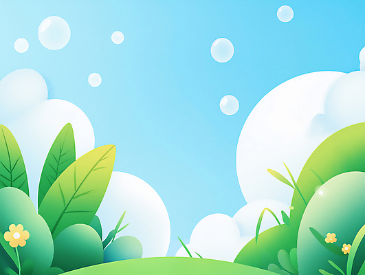 JPG 구름 꽃 백그라운드 일러스트 자연 하늘 초원 사람없음 초록색 평화 풀잎 비눗방울 국내일러스트 AI일러스트 AI콘텐츠 자연요소 식물 컬러 컨셉 잎 풀_식물 생태계 파일형식
