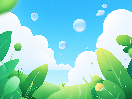 JPG 구름 꽃 백그라운드 일러스트 자연 하늘 초원 사람없음 초록색 평화 풀잎 비눗방울 국내일러스트 AI일러스트 AI콘텐츠 자연요소 식물 컬러 컨셉 잎 풀_식물 생태계 파일형식