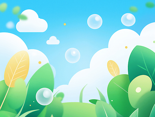 JPG 구름 백그라운드 일러스트 자연 하늘 초원 사람없음 초록색 평화 풀잎 비눗방울 국내일러스트 AI일러스트 AI콘텐츠 자연요소 컬러 컨셉 잎 풀_식물 생태계 파일형식