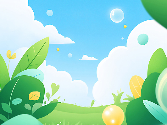 JPG 구름 백그라운드 일러스트 자연 하늘 초원 사람없음 초록색 평화 풀잎 비눗방울 국내일러스트 AI일러스트 AI콘텐츠 자연요소 컬러 컨셉 잎 풀_식물 생태계 파일형식