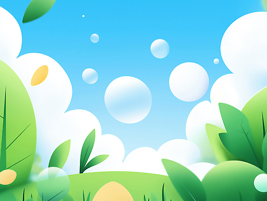 JPG 구름 백그라운드 일러스트 자연 하늘 초원 사람없음 초록색 평화 풀잎 비눗방울 국내일러스트 AI일러스트 AI콘텐츠 자연요소 컬러 컨셉 잎 풀_식물 생태계 파일형식