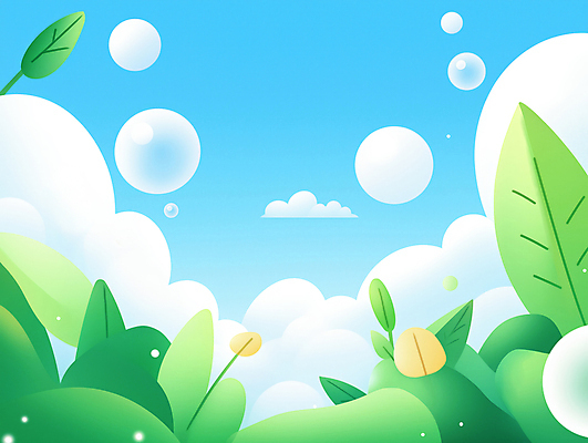 JPG 구름 백그라운드 일러스트 자연 하늘 초원 사람없음 초록색 평화 풀잎 비눗방울 국내일러스트 AI일러스트 AI콘텐츠 자연요소 컬러 컨셉 잎 풀_식물 생태계 파일형식