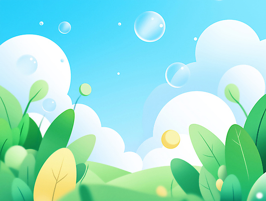 JPG 구름 백그라운드 일러스트 자연 하늘 초원 사람없음 초록색 평화 풀잎 비눗방울 국내일러스트 AI일러스트 AI콘텐츠 자연요소 컬러 컨셉 잎 풀_식물 생태계 파일형식