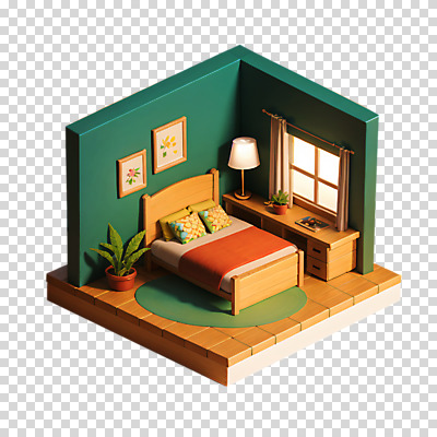 편집이미지 화분 액자 창문 베개 누끼 사람없음 3D 카펫 방 침대 스탠드 커튼 책상 PNG 아이소메트릭 수면등 가구 침구 조명 디지털합성 파일형식