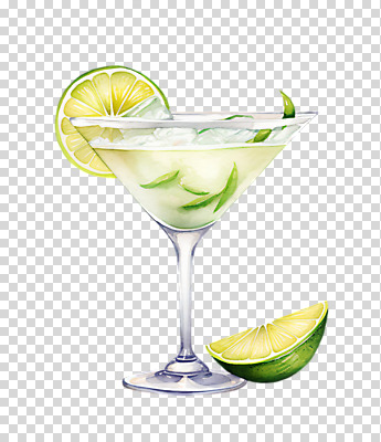 편집이미지 잔 수채화 한잔 누끼 사람없음 칵테일 칵테일잔 슬라이스 라임 PNG 1 식기 술잔 과일 주류 파일형식