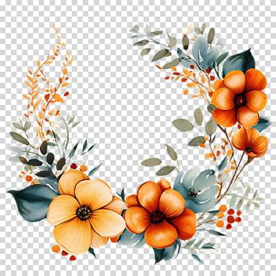 편집이미지 꽃 잎 수채화 프레임 누끼 사람없음 PNG 편집소스 식물 파일형식
