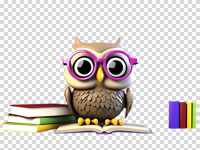 편집이미지 누끼 사람없음 책 3D 교사 부엉이 PNG 안경낌 편집소스 직업 안경 조류 디지털합성 파일형식