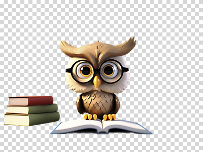 편집이미지 누끼 사람없음 책 3D 교사 부엉이 PNG 안경낌 편집소스 직업 안경 조류 디지털합성 파일형식