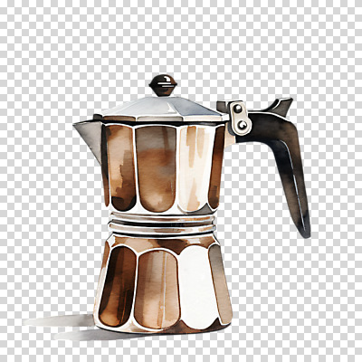 편집이미지 커피 수채화 누끼 사람없음 갈색 오브젝트 PNG 커피용품 모카포트 음료 컬러 주전자 파일형식