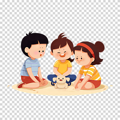 전신 편집이미지 한마리 여자 남자 어린이 함께함 웃음 누끼 소녀 소년 세명 유치원 유치원생 강아지 가부좌 모래놀이 PNG 어린이만 편집소스 1 교육 모래 컨셉 놀이 표정 사람 앉기 반려동물 개 파일형식